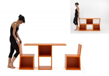 You can turn Trick into table and chairs, a shelf or both.